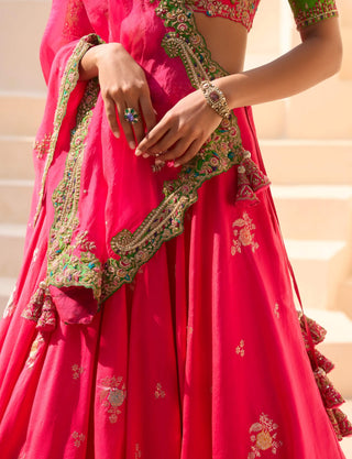 Gulnar pink lehenga set