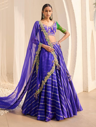 Dolly J Mystic Purple Bloom Lehenga Set available on indiaspopup