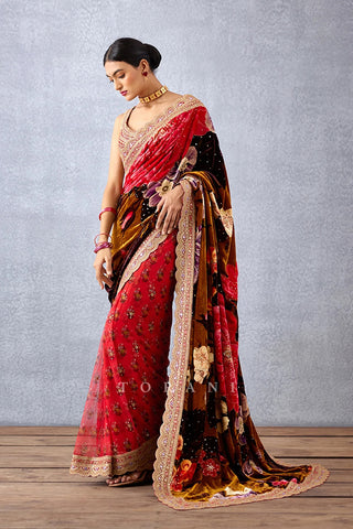 Aftaabi Rabia Makhmal Sari by Torani, available on Indiaspopup.com