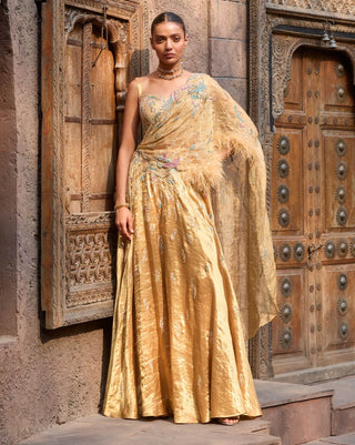 Dolly J Auric Orchard Drape Sari And Blouse available on indiaspopup