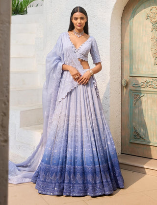 Dolly J Twilight Dew Blue Lehenga Set available on indiaspopup