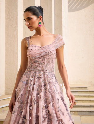 Petal élan mauve gown