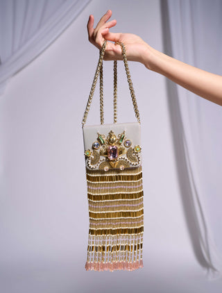 Silver Dreamweaver Bag by Papa Don'T Preach By Shubhika Accessories, available on Indiaspopup.com