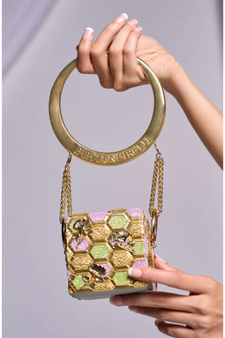 Treasure Chest Mini Cube Bag by Papa Don'T Preach By Shubhika Accessories, available on Indiaspopup.com