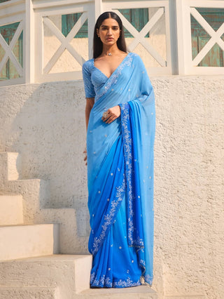 Seraph blue ombre sari and blouse