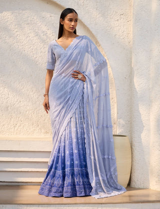 Dolly J Opal Mirage Blue Lehenga Sari Set available on indiaspopup