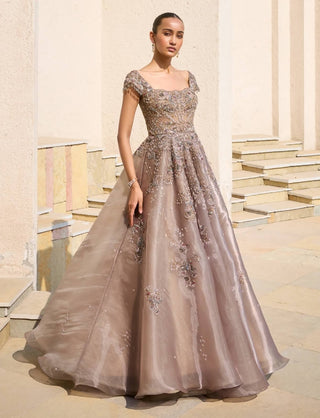 Sunset caramel brown gleam gown