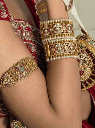 Devmani gold plated kundan bangles