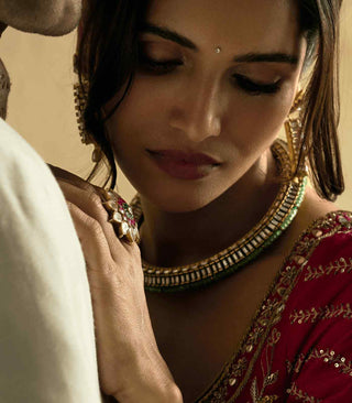 Tanvi gold plated kundan necklace and earrings