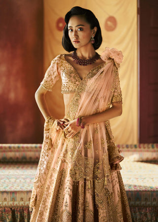 Blush bloom rosantara bridal lehenga set