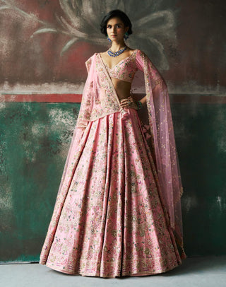 Baby pink petalure bridal lehenga set
