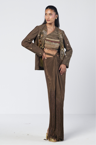 Bebo olive jacket set