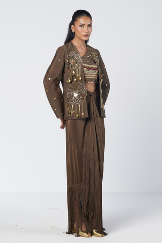 Bebo olive jacket set