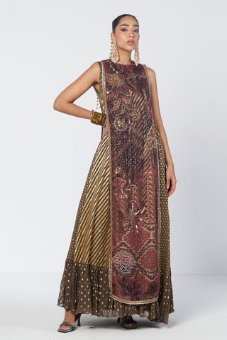 Rangsaaz olive tunic gown set