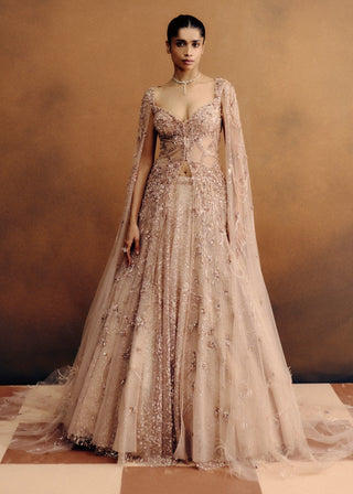 Aureline nude jacket kurta and lehenga set