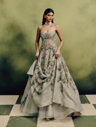 Jardin pistachio green gown