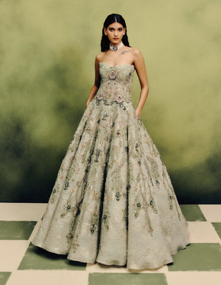 Jardin pistachio green gown