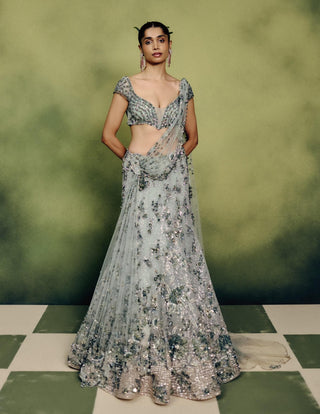 Elysian mint cocktail lehenga set