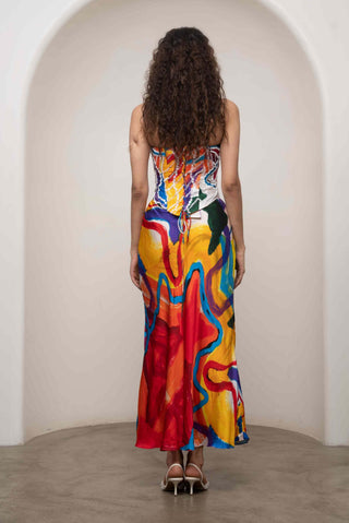 Ruel embroidered corset with skirt