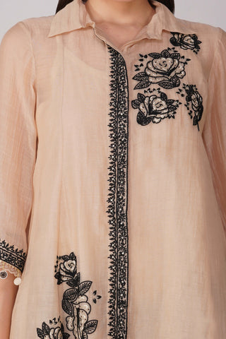 Devyani Mehrotra-Kora Black Asymmetric Shirt And Salwar-INDIASPOPUP.COM