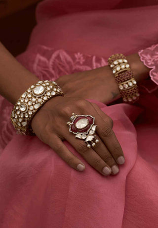 Chaaya gold plated polki bangles