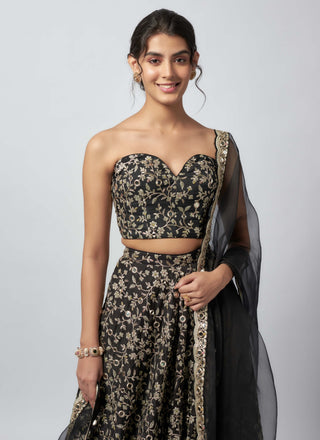 Harshini black lehenga set