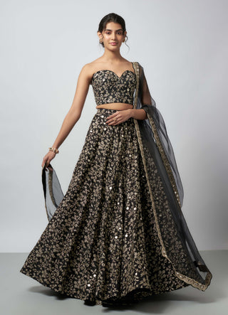 Harshini black lehenga set