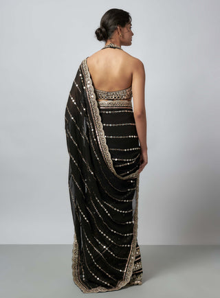 Aradhana black sari and blouse