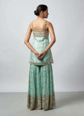 Kiah Powder Blue Sharara Set by Gopi Vaid available on Indiaspopup