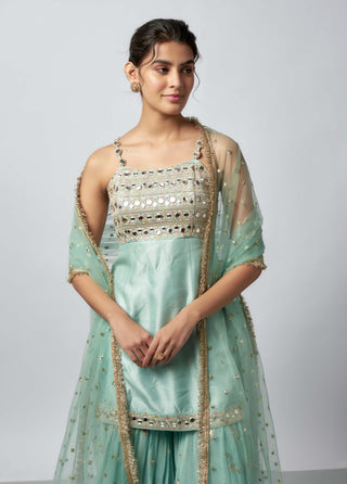 Kiah Powder Blue Sharara Set by Gopi Vaid available on Indiaspopup