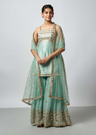 Kiah Powder Blue Sharara Set by Gopi Vaid available on Indiaspopup