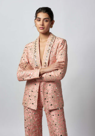 Sanura Pink Blazer And Pants by Gopi Vaid available on Indiaspopup