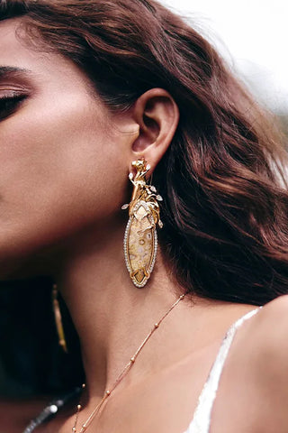 Wild coral majesty earrings