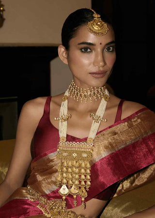 Yamika gold plated kundan long necklace