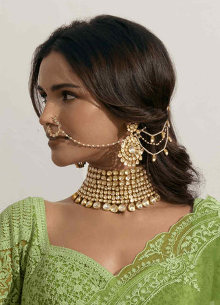 Nitya gold plated moissanite necklace and earrings