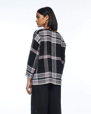 Caesia black boat neck boxy top