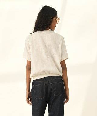 Ekstase ivory embroidered top
