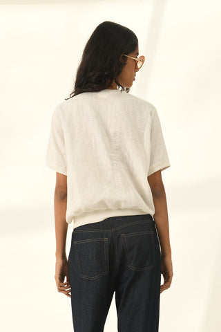 Ekstase ivory embroidered top