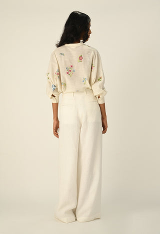 Eglantyne ivory panelled shirt and pants