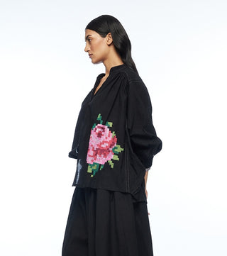 Floribunda black oversized shirt