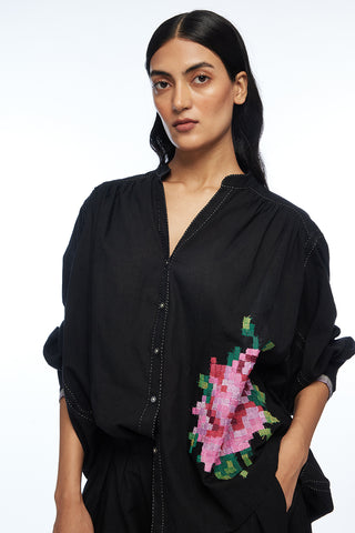 Floribunda black oversized shirt