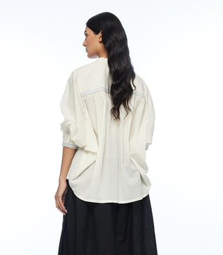 Floribunda ivory oversized shirt
