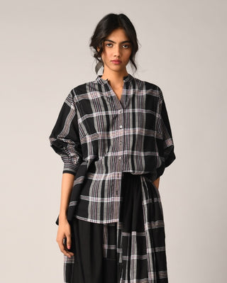 Iwara black oversized panel shirt