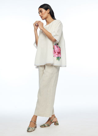 Carolinae ivory round neck top and pants