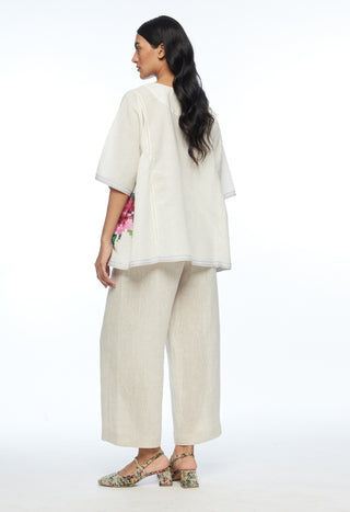 Carolinae ivory round neck top and pants