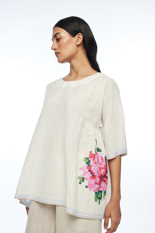 Carolinae ivory round neck top and pants
