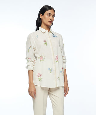 Glabrifolia ivory cross stitch shirt