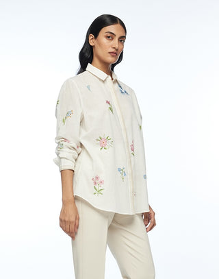 Glabrifolia ivory cross stitch shirt
