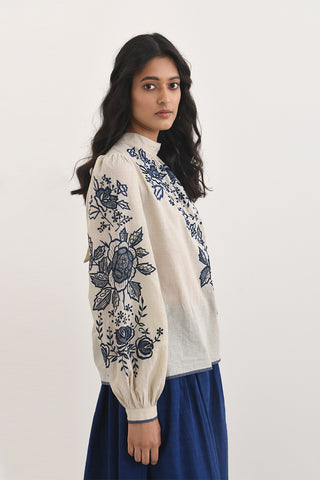 Avezanno Beige Embroidered Top by Payal Pratap available on Indiaspopup.com