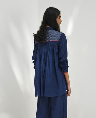 Damania Navy Button Down Shirt by Payal Pratap available on Indiaspopup.com